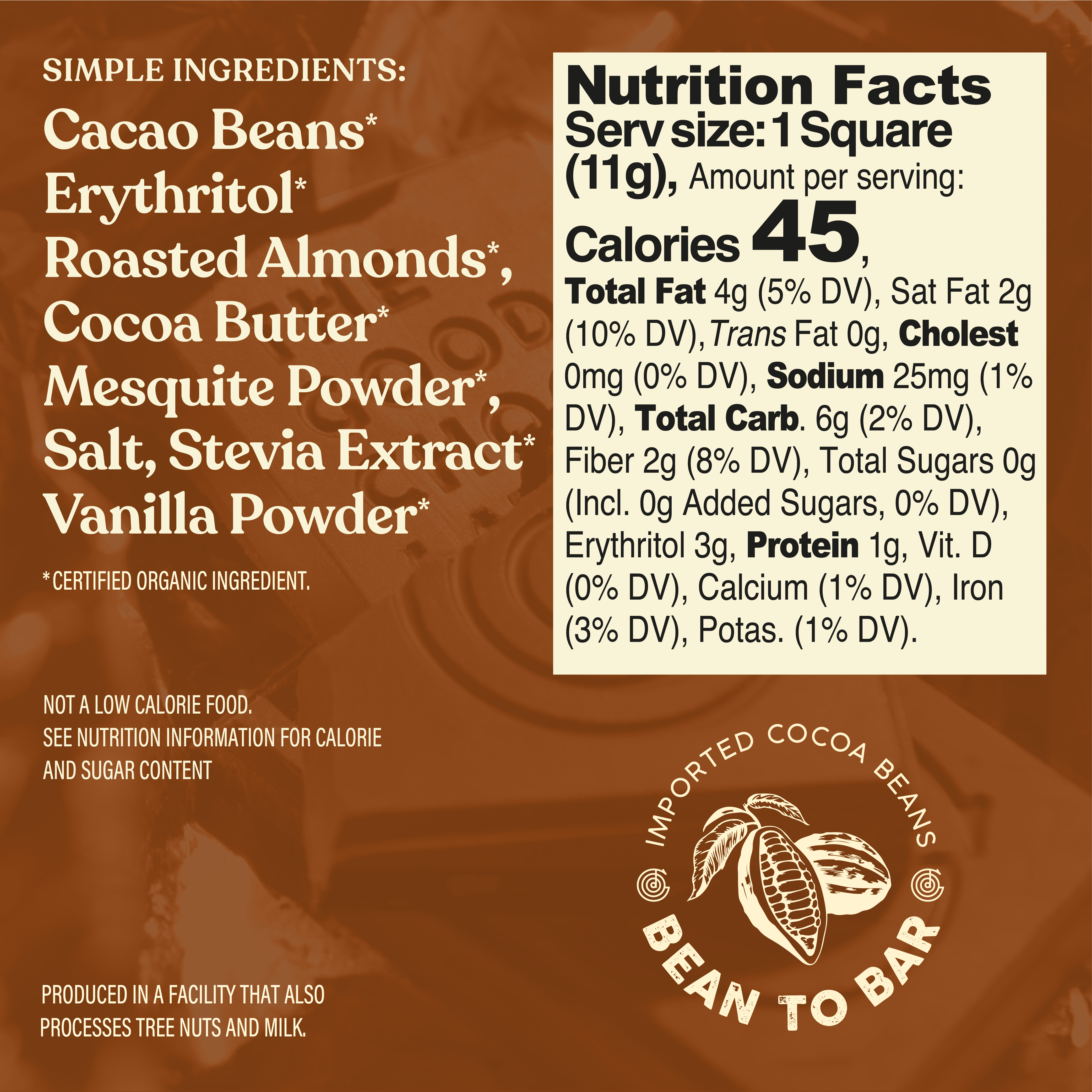 The Good Chocolate – wholesale Chokladkaka – Saltade mandlar Choklad Square/0,4 oz2