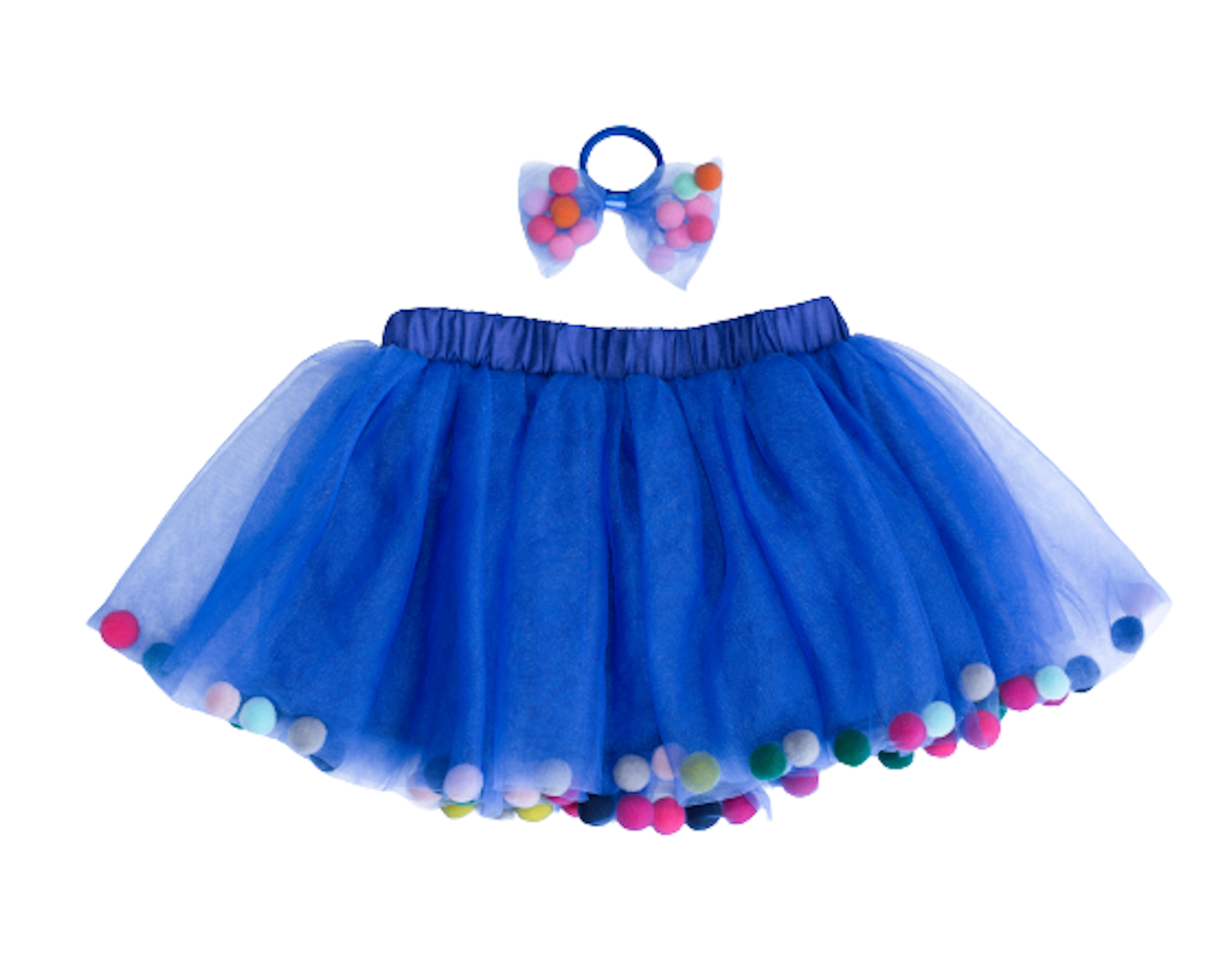 Tutu Joli LLC – wholesale Tutu - Barn – Tutu kjol | Pom Pom Tutu & Bow Hair Slips 2PC Set | Alla färger8