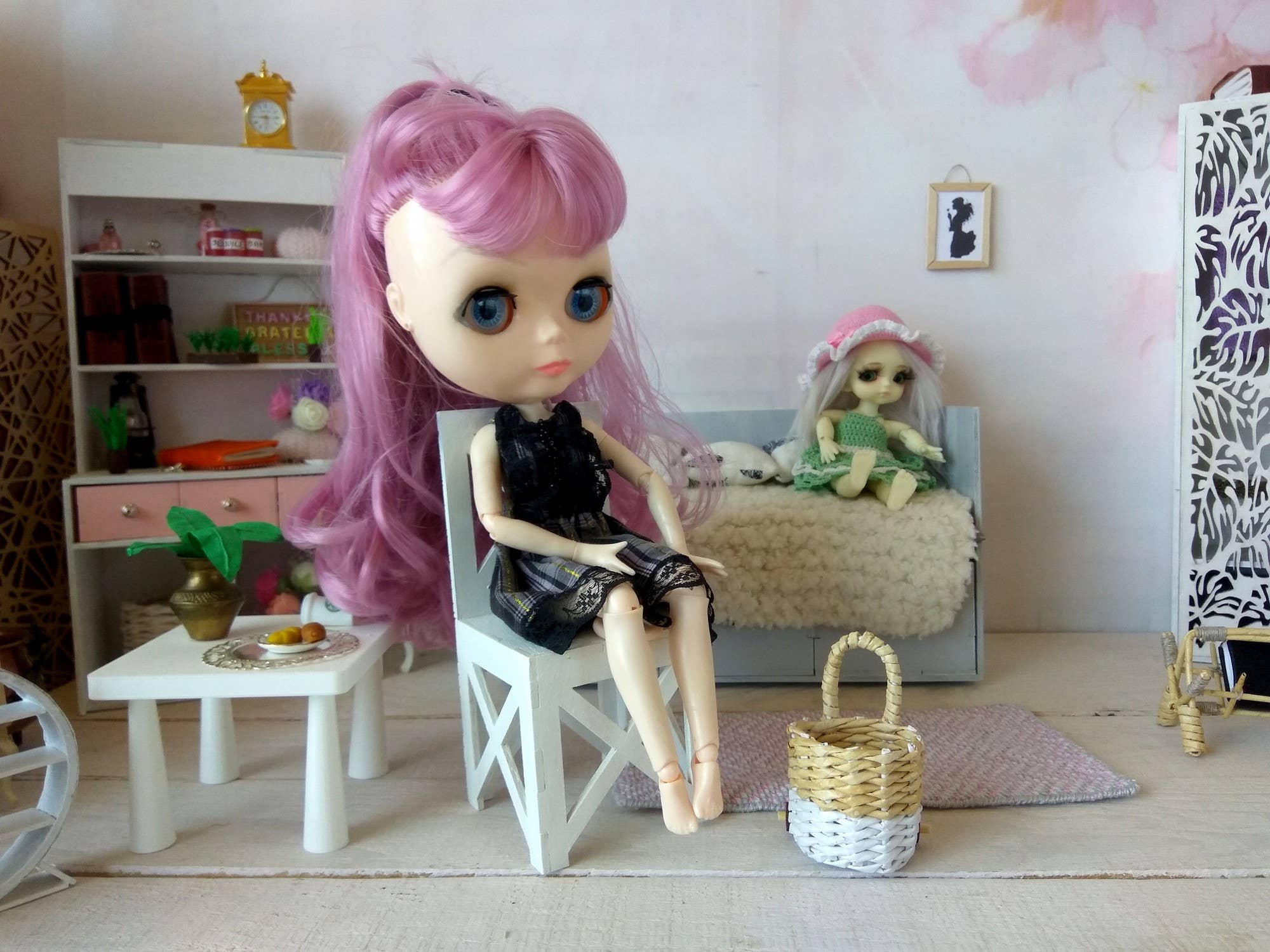 Lenasminiland - Wholesale Doll Accessory Kit - Kids - Miniature shopping trolley, basket for toys dollhouse nurser2