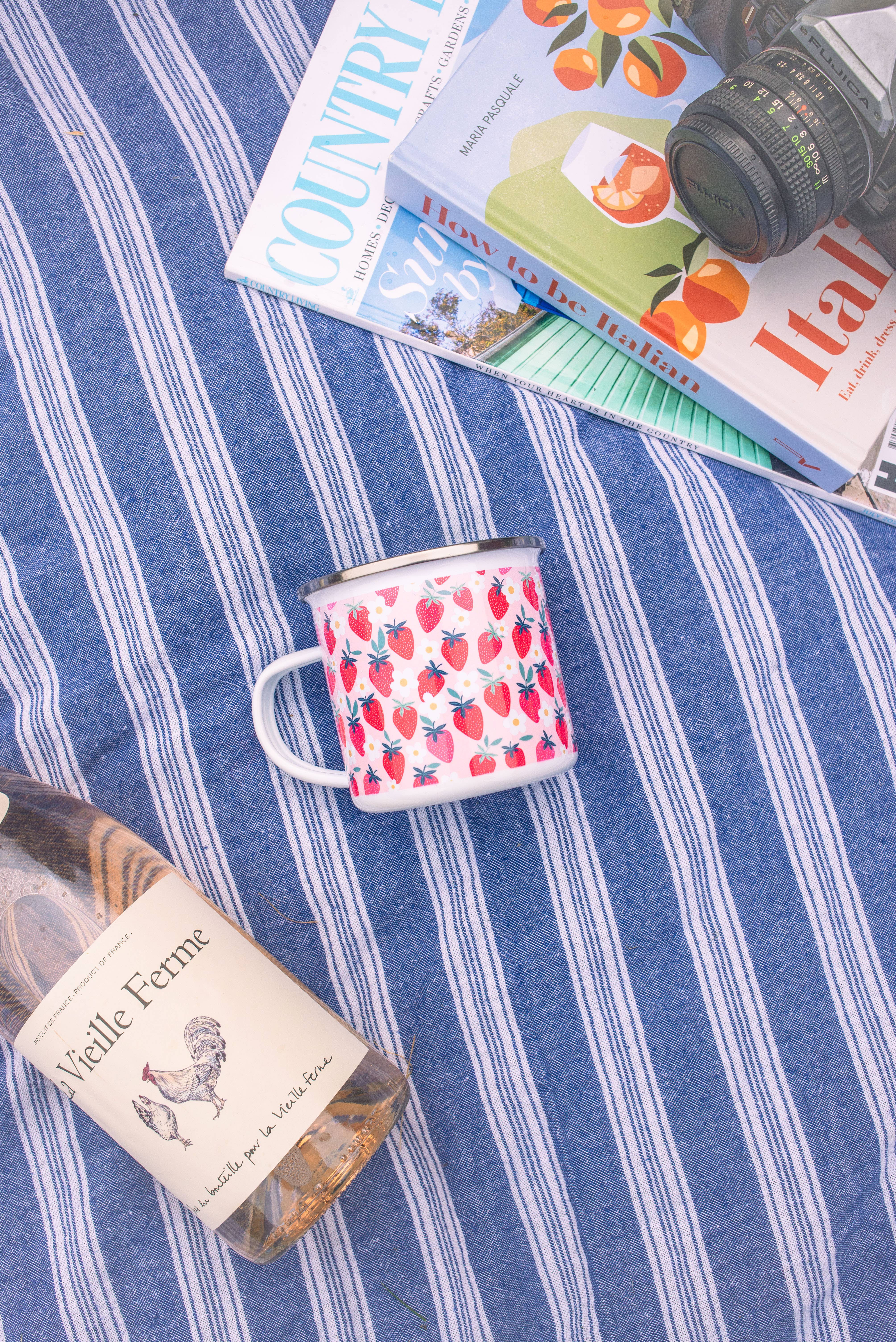 Sovende Bjorn - Wholesale Coffee Mug - Strawberries, Camping Mug. From the Wild & Whimsy Collection2