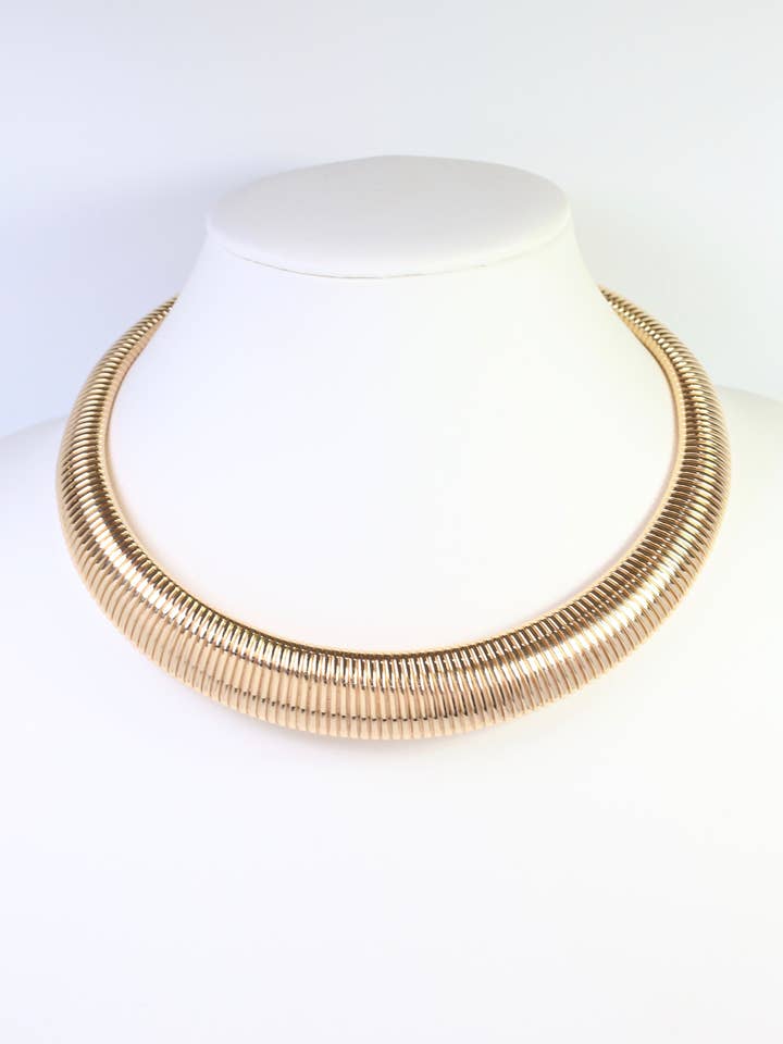 Middletown Structured Chain Necklace Gold for wholesale by Caroline Hill