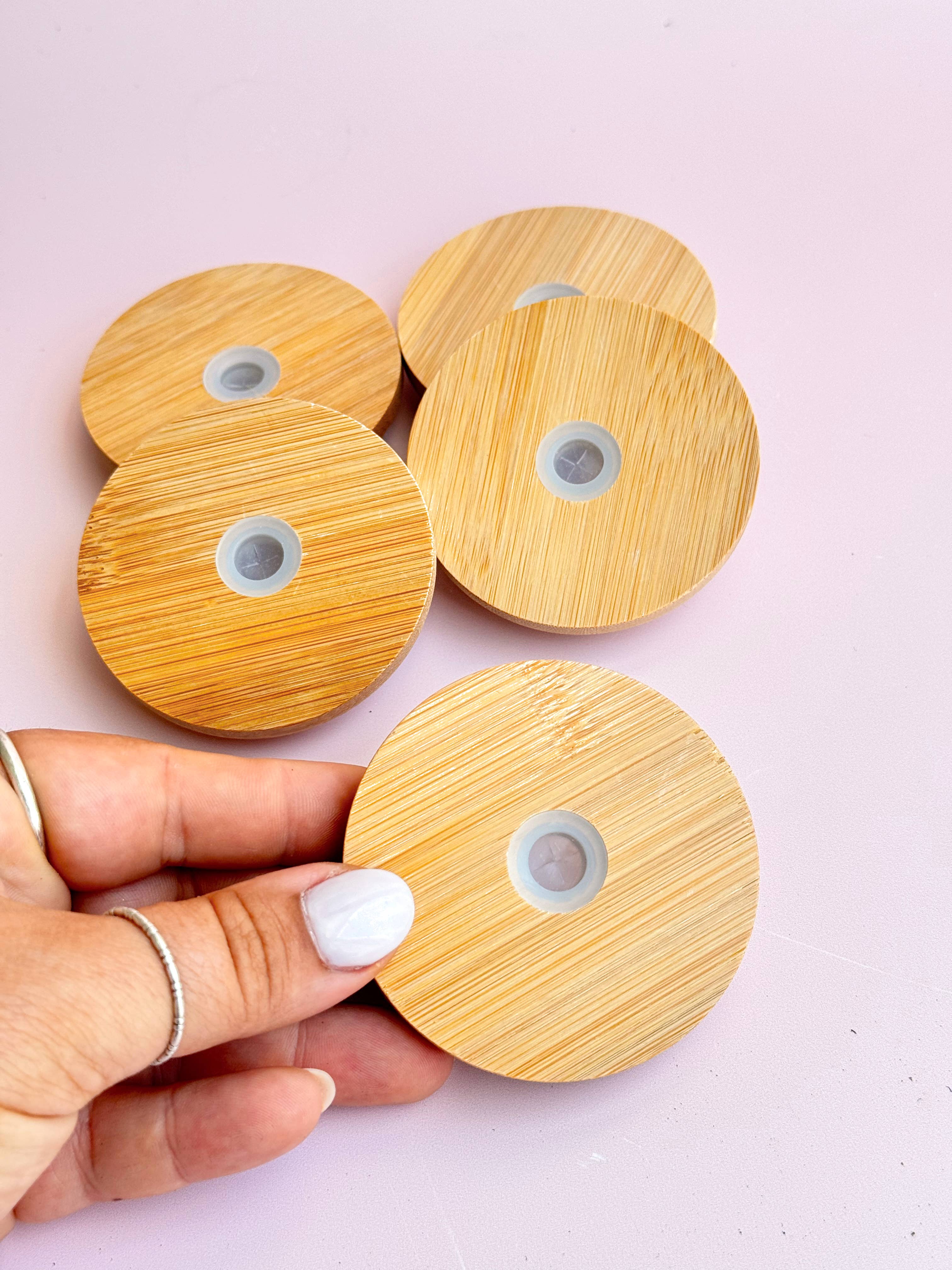 Golden Hour Designs - Vendita all'ingrosso Tappo per bevande - Coperchio in bambù: bicchieri ecologici, riutilizzabili,2