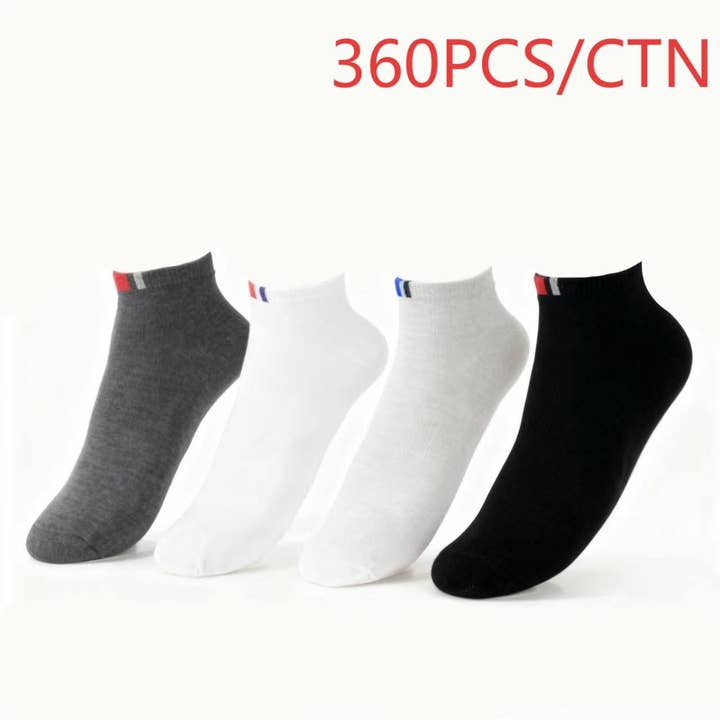 Chaussettes basses pour hommes avec accent rayé 1CTN pour la vente par FLUFFERY
