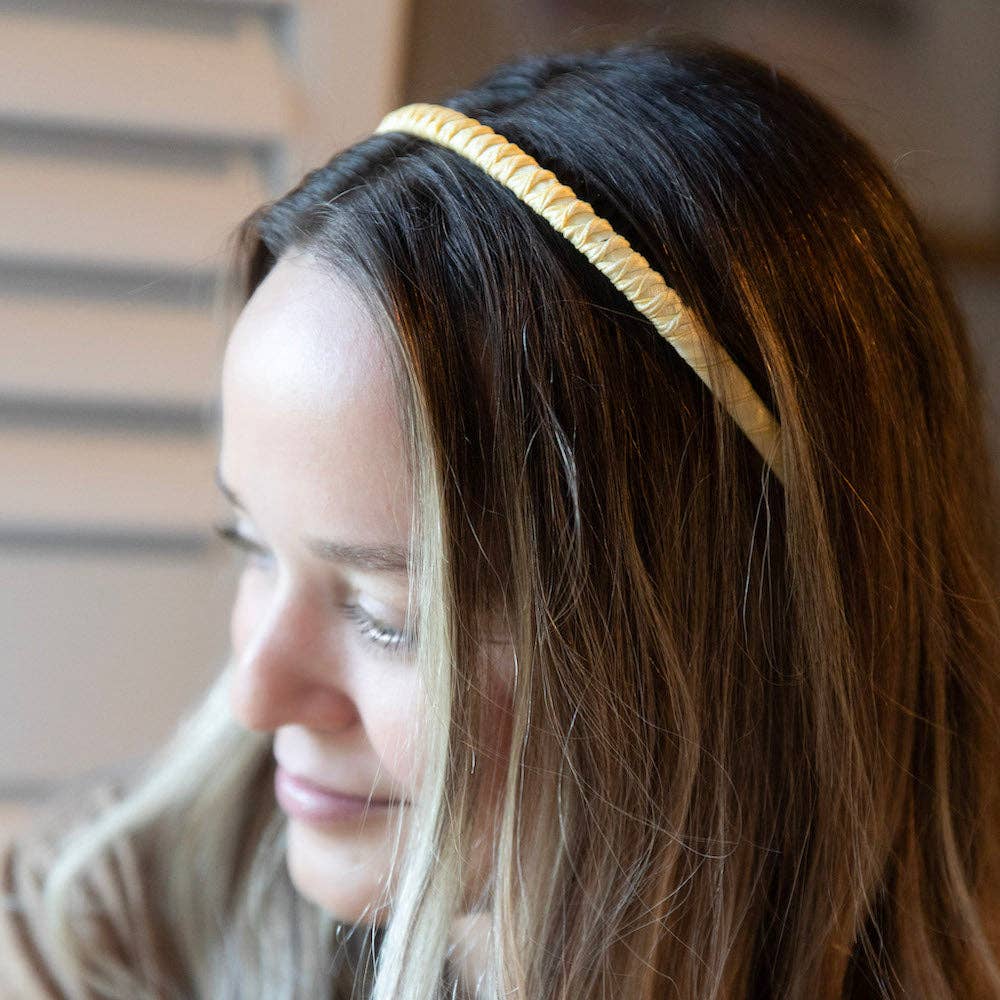 Headbands of Hope | One Purchased One Donated - Wholesale Haarband - Dames - Dunne Solide Haarband - Geel |Tanden Kam Antislip Haarband6