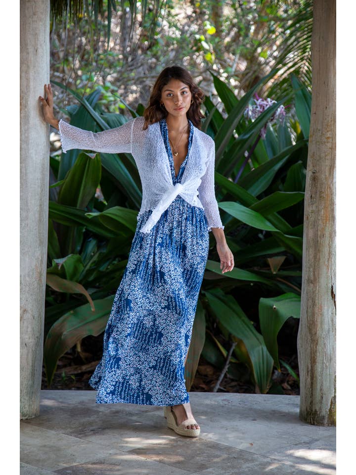 Bali Prema - Wholesale Cardigan - Women's - Summer Knit Sheer Cardigan Bolero Shrug Cover in White5