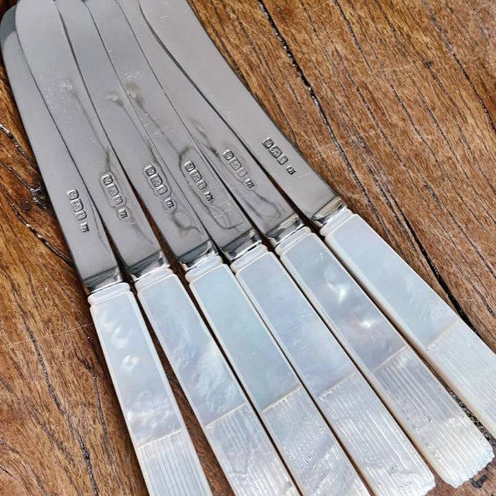 Batterby House - Vendita all'ingrosso Set di coltelli - Set di coltelli in argento Sterling massiccio e madreperla 1909