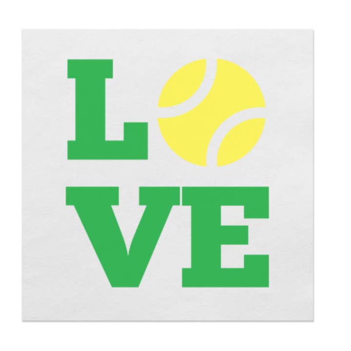 Tennis Love Green Cocktail Paper Napkins for wholesale by Sunshine Daisy LLC