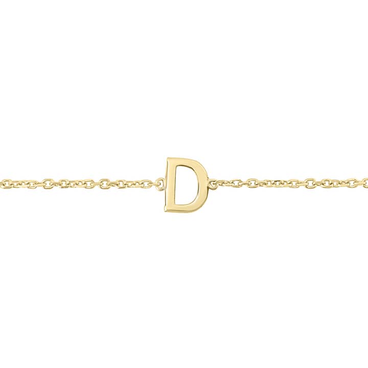 Pulsera con Inicial D en Oro Amarillo Macizo de 14K para venta al por mayor de Szul USA LLC