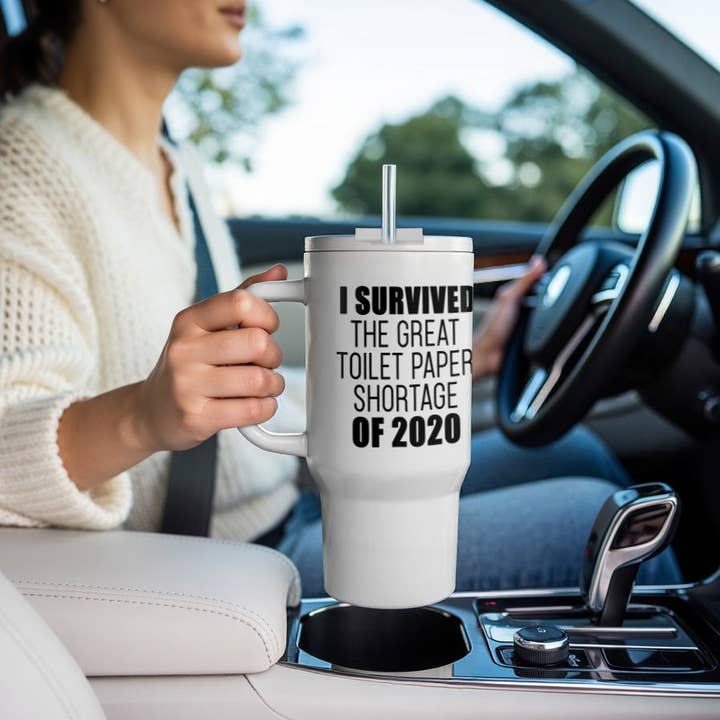 3dRose - Wholesale Insulated Mug/Tumbler - 3dRose, I Survived The Great Toilet Paper Shortage Of 2020, Tumbler9