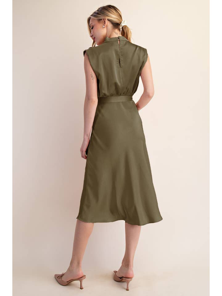 Glam - Wholesale Dress - Women's - Cowl Neck Midi Dress7