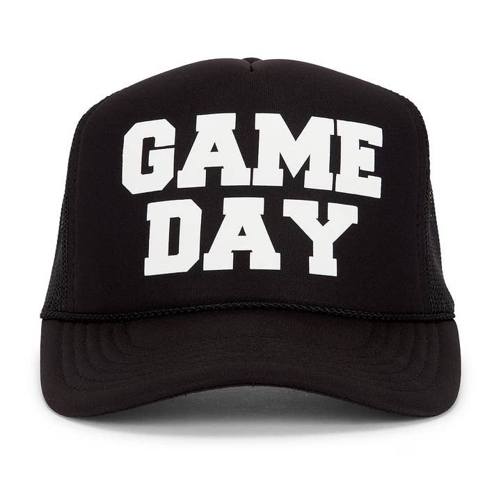 Game Day Trucker Hat in Black for wholesale on Faire0