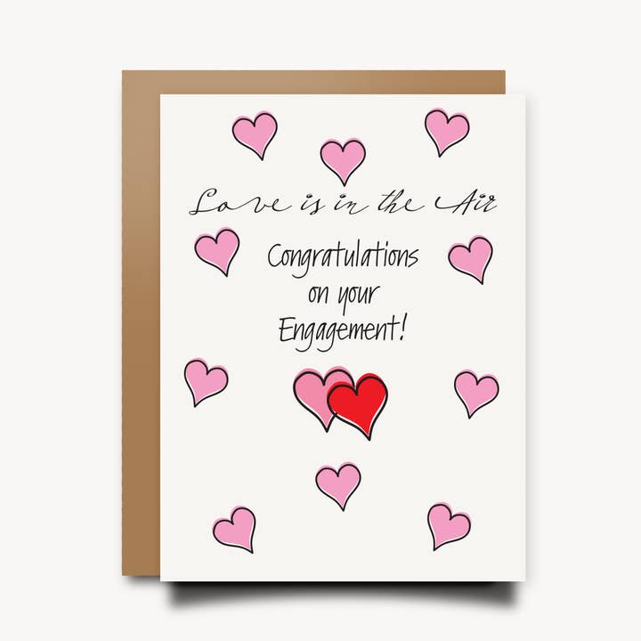 Carte de fiançailles cœur - Il y a de l'amour dans l'air pour la vente par SpillinInk