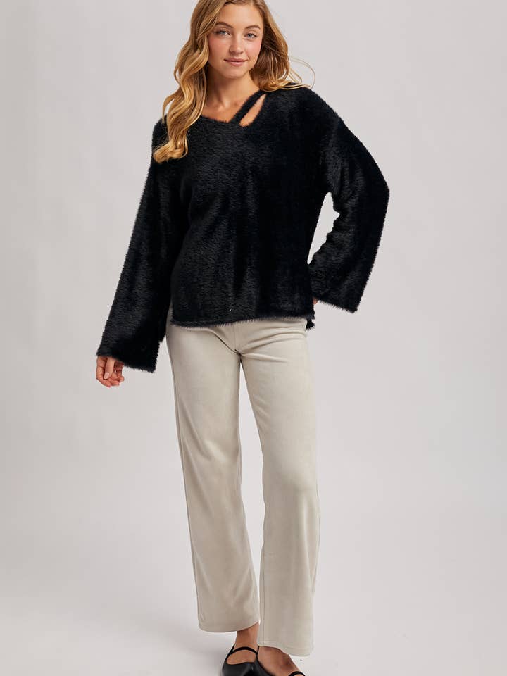 Bluivy - Wholesale Fleece - Women's - STRAPPY FRONT FUZZY PULLOVER8