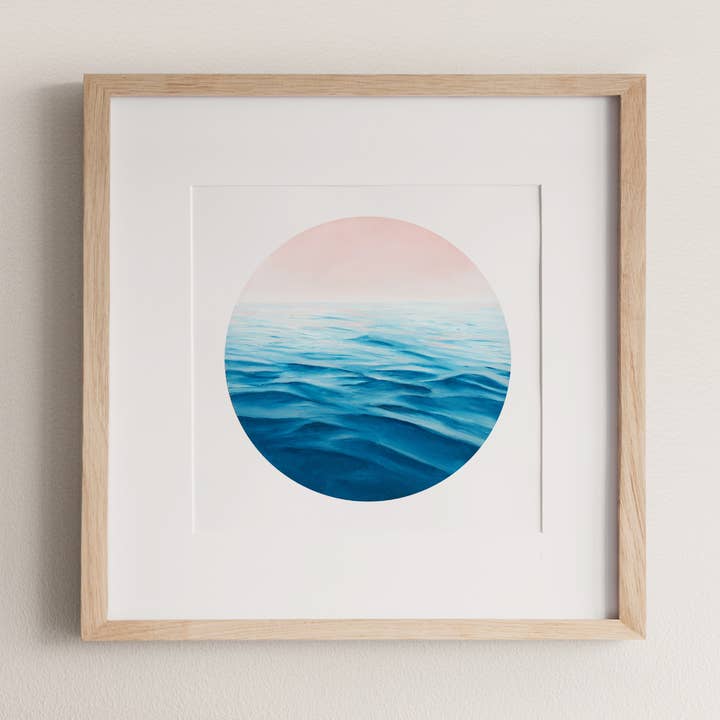 'First Blush' Coastal Pink Sunrise Art Print Wall + Decor for wholesale by Coleman Senecal Art