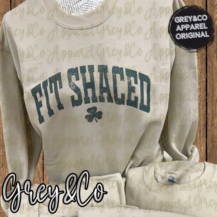 Fit Shaced Shamrock Sweatshirt for wholesale by Grey&Co