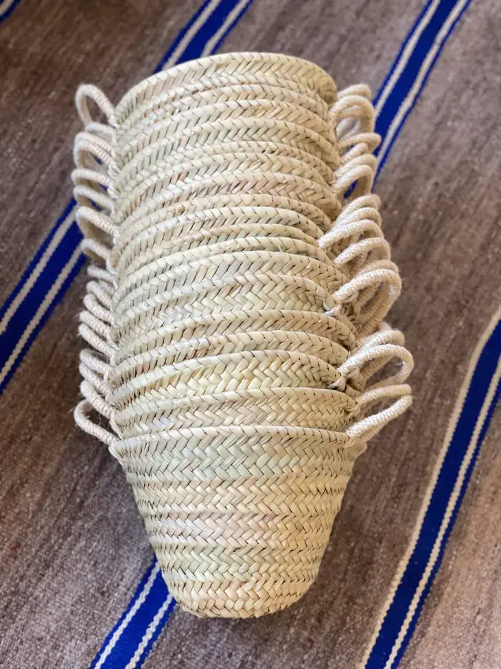 HandmadeBestSeller - Wholesale Beach Bag - NATURAL STRAW BASKET - small rose basket5