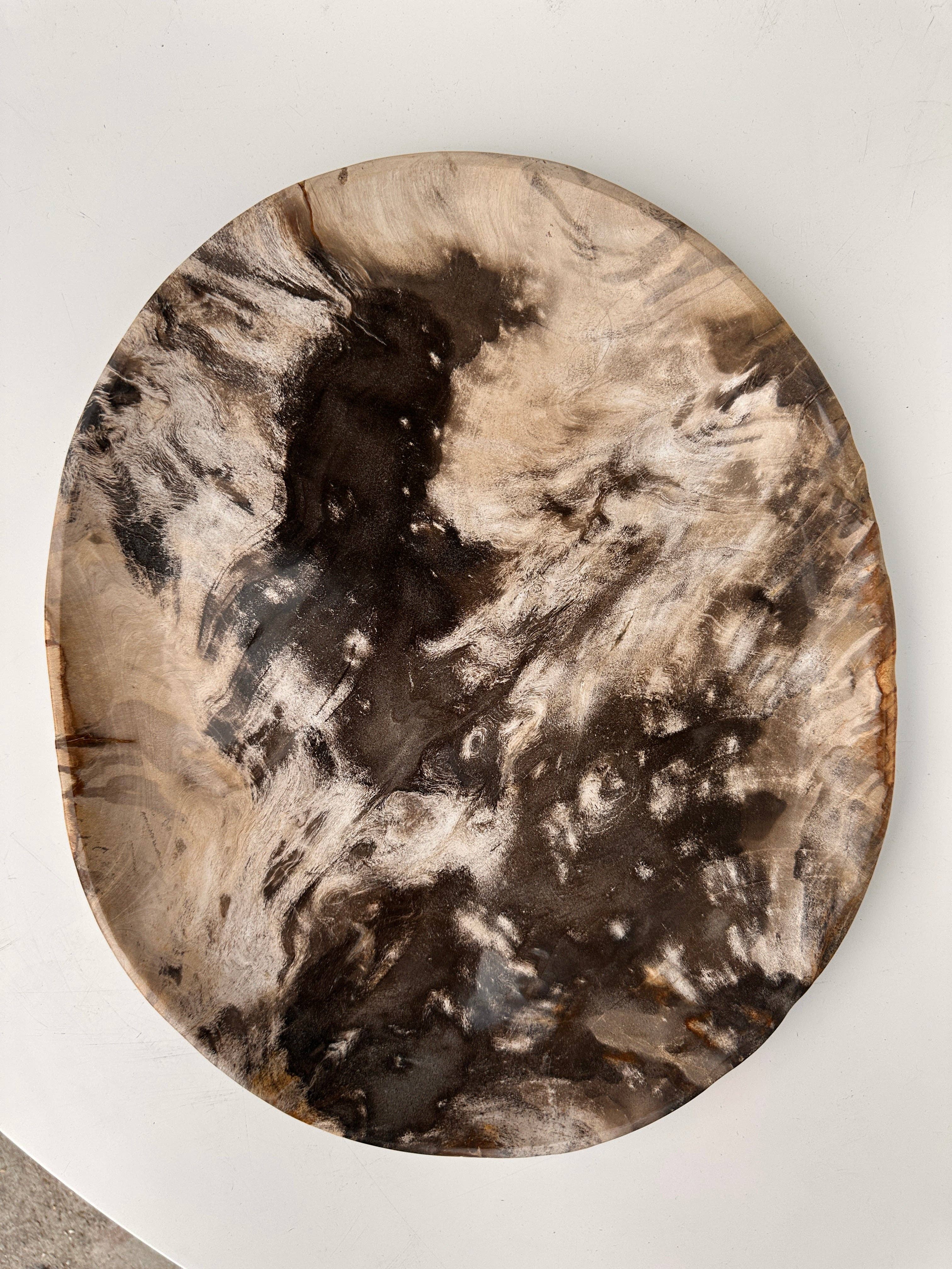 Office Objets - Vente Assiettes/plats/bols de décoration - Très grand vide poche ou plat en bois pétrifié9