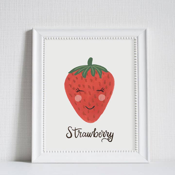 Strawberry Face- Art Print (8x10) for wholesale by LoveLight Paper
