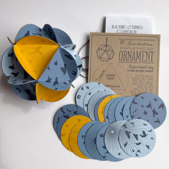 Blackbird Letterpress - Wholesale DIY Craft Kit - icosahedron DIY ornament kit - winter solstice1