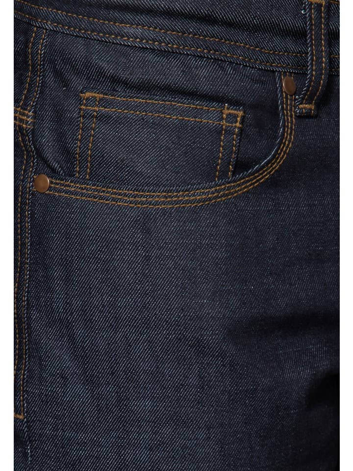 mørkeblå 50'er-stil arbejdsshorts i denim med pintstribe og syninger for engroshandel på Faire4