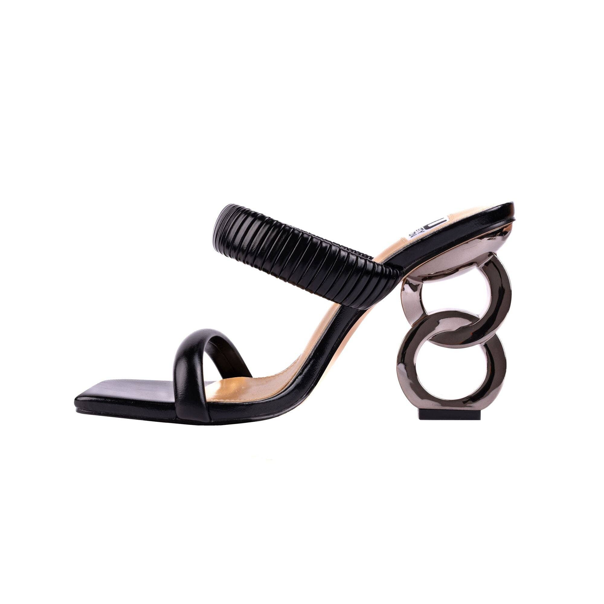 LADY COUTURE – Engroshandel Højhælede sko - Dame – Ninety Union RADDLE metalhæl plisseret tobåndsglide32