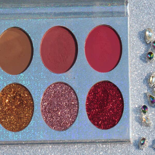 Elise Pink - Wholesale Eyeshadow Palette - Glitter Eyz Eyeshadow Palette with Rhinestones 7