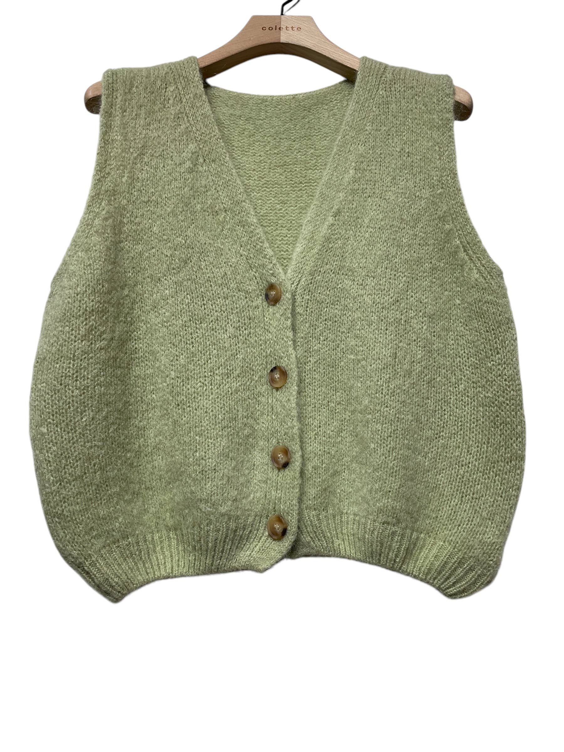 LINEN & COTTON HOUSE - Wholesale Sweater Vest - Women's - Sleeveless sweater with buttons 507129