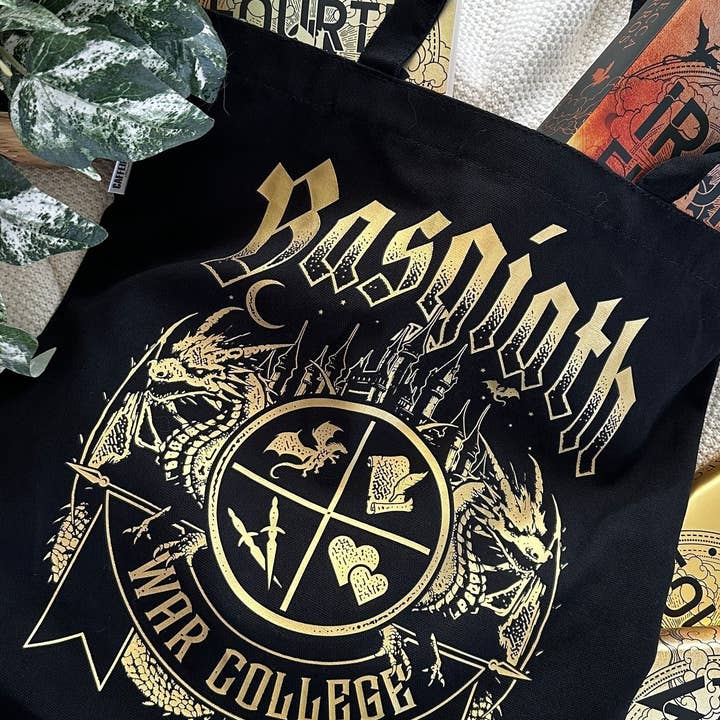 Caffeine and Curses - Wholesale Tote bag – Unisex - Basgiath War College Tote Bag | Fourth Wing Merch1