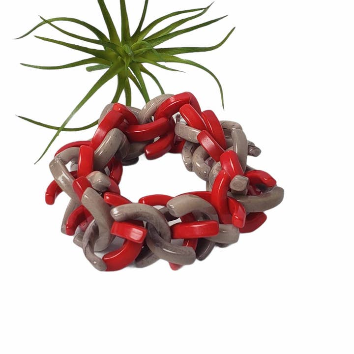 Organic jewelry by Allie – Großhandel Perlenarmband – Elastische Armbänder aus Taguanuss mit Stacheln, Einheitsgröße