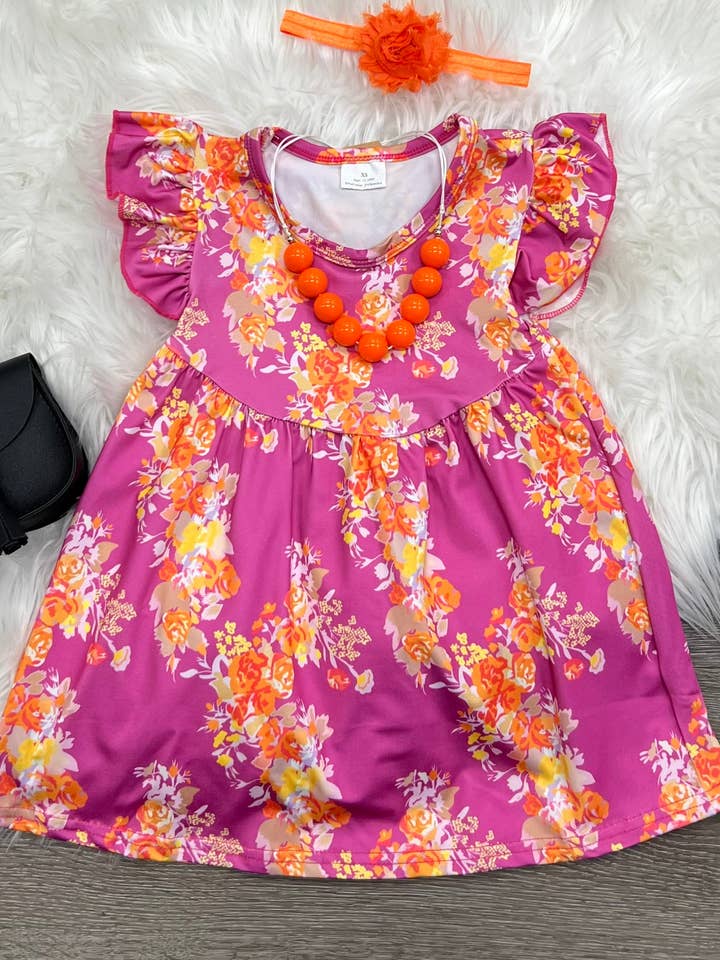Magenta Petals Dress for wholesale by Two Cute Boutique LLC