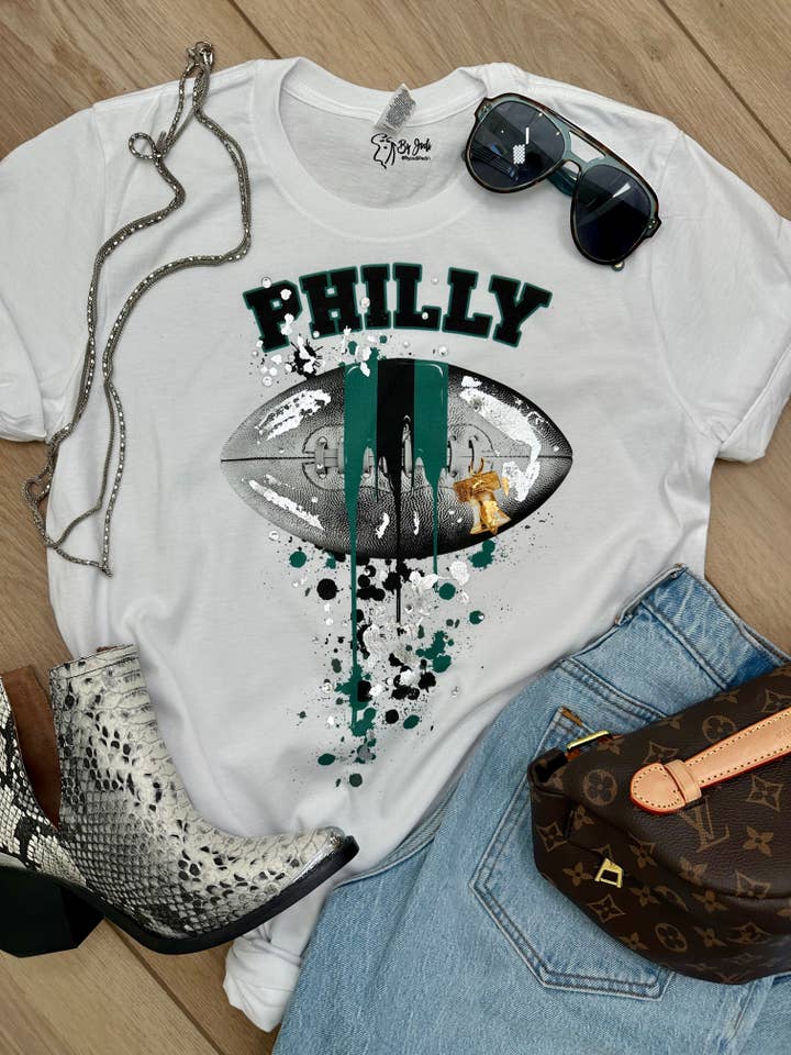 By Jodi LLC - Wholesale Screen Printed T-Shirt - Women's - Football Drip (Pro Teams) Football graphic tee, t-shirt,