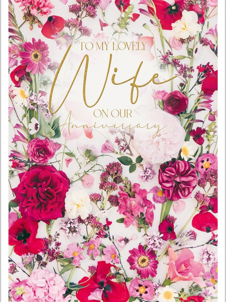 Fiori fotografici per l'anniversario della moglie per la vendita all'ingrosso da parte di Abacus Cards and Clare Maddicott Publications