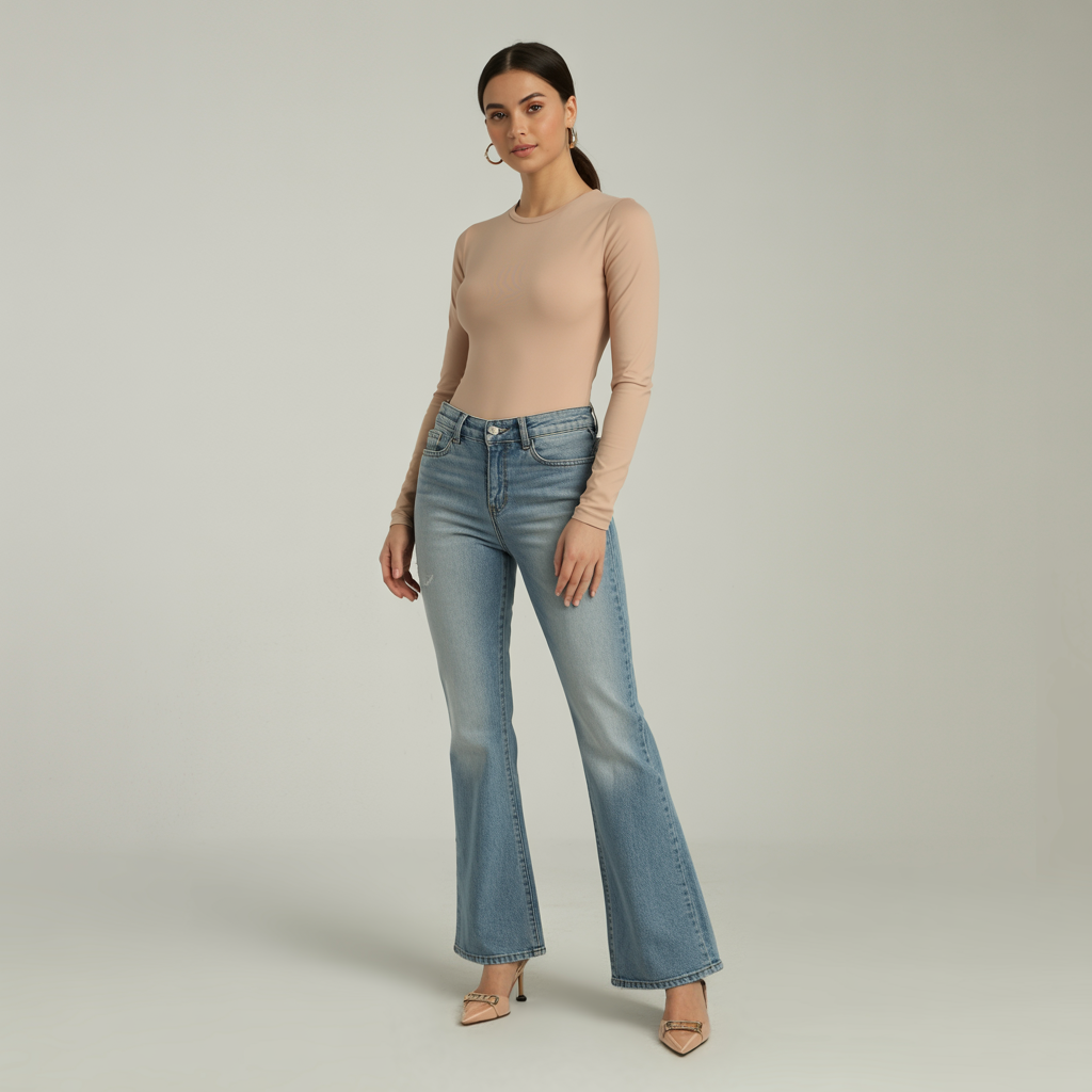 Sol Living - Wholesale Bodysuit - Women's - Women's Bodysuit Top with Snap Closure - Long Sleeve5