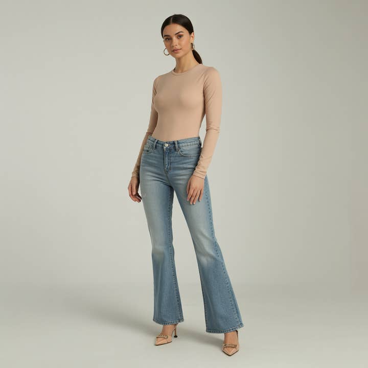 Sol Living - Wholesale Bodysuit - Women's - Women's Bodysuit Top with Snap Closure - Long Sleeve5