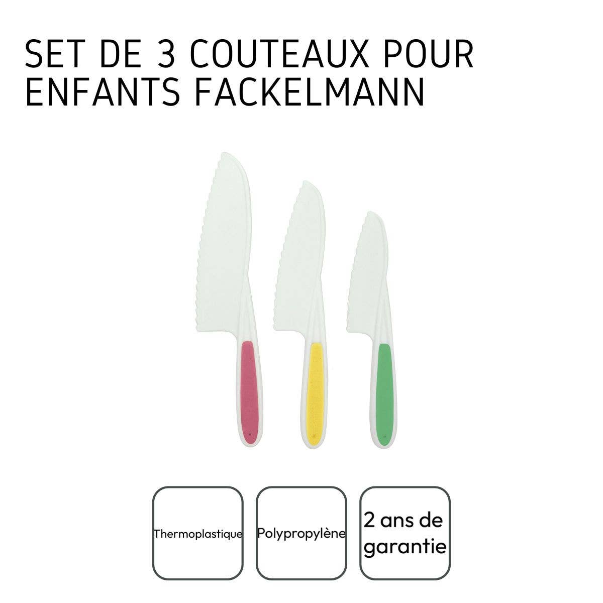 Fackelmann - Wholesale Knife Set - 3 Fackelmann Mini Monster children's kitchen knives3