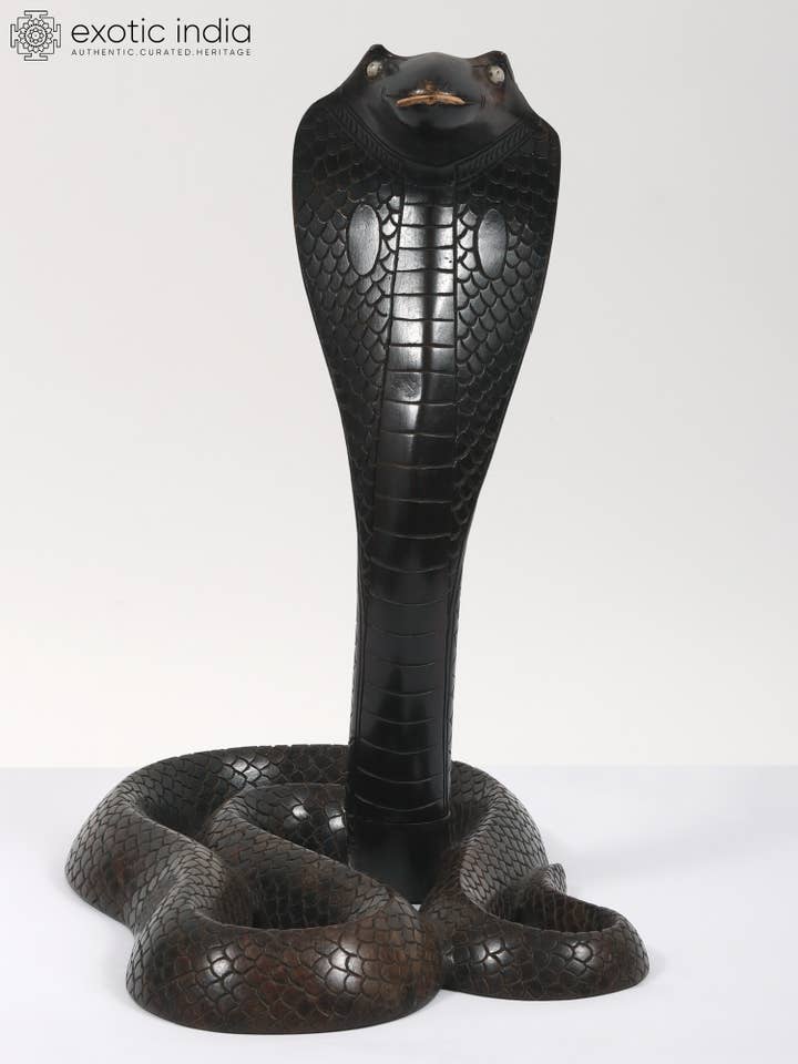 18" Walnut Wood Carved Kundalini from Kashmir for wholesale by Exotic India Art