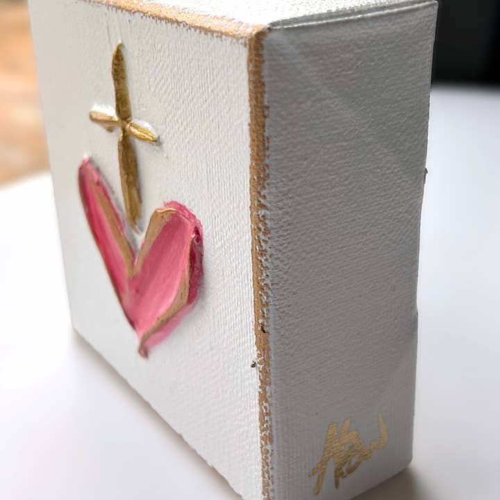 Coddiwomple - Wholesale Painting/Drawing - Heart & cross canvas | valentine easter mercy grace sacred1