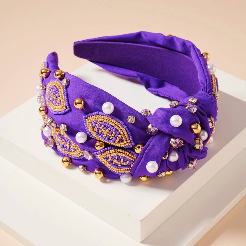 Frem - Wholesale Fashion Headband - Women's - Gameday Pearls and Seed Beads Headband16