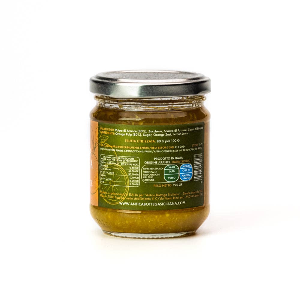 Antica Bottega Siciliana - Wholesale Jam/Jelly - ORGANIC SICILIAN ORANGE MARMALADE1