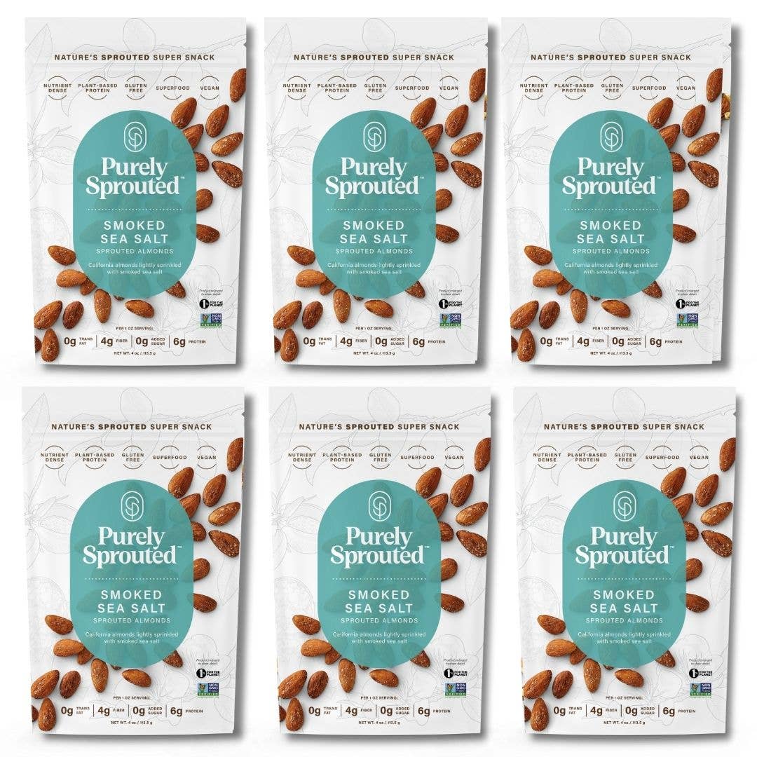 Purely Sprouted - Wholesale Nuts - Smoked Sea Salt Sprouted Almonds 4 oz bag5
