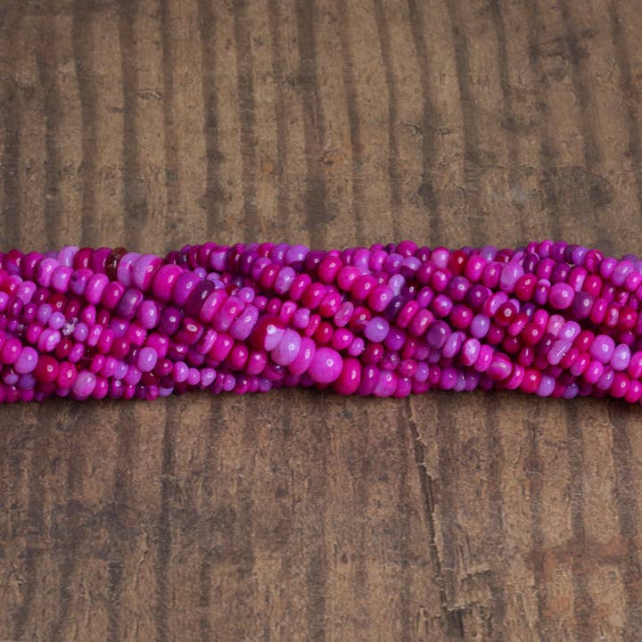 4.5-6mm Orchid Opal Plain Rondelles 16 inch 120 beads for wholesale by The Bead Traders