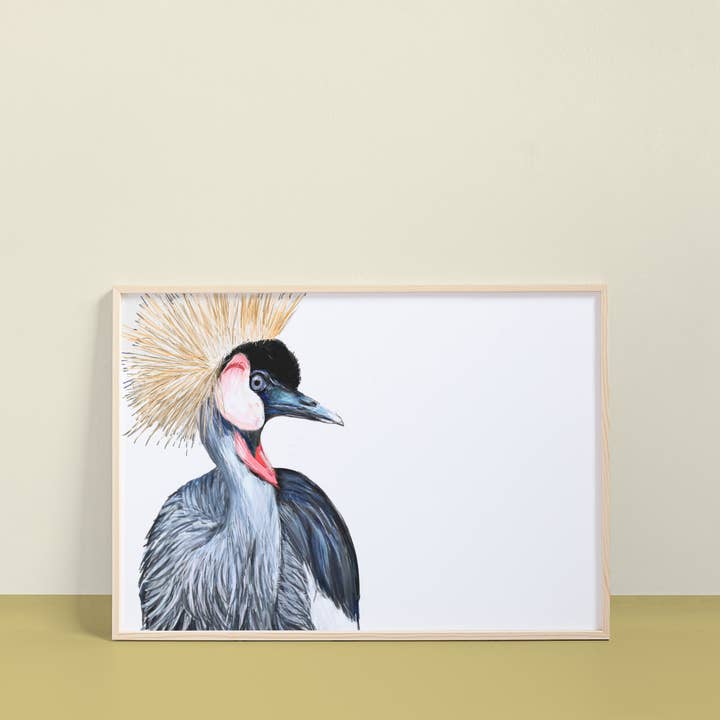 Grauwgekroonde kraanvogel kunstdruk voor wholesale door resetreality