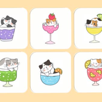 Coasters - Cats in Cocktails for wholesale by Every Cloud