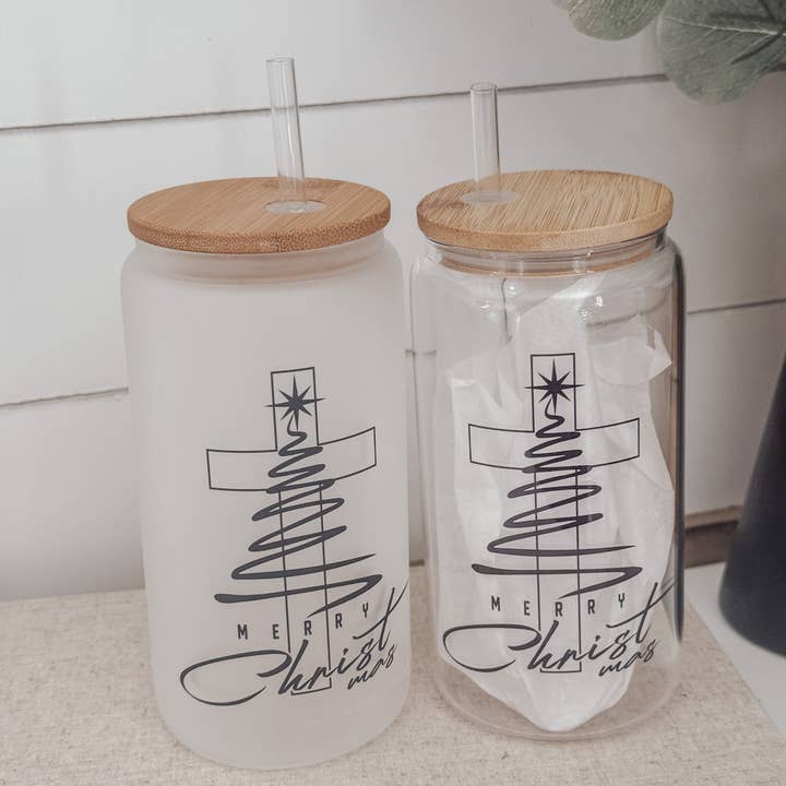 Merry Christmas 16oz Iced Coffee Glass With Bamboo Lid and other Purchase Wholesale emma lashes. Free Returns & Net 60 Terms on Faire trending on Faire.