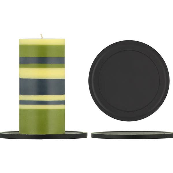Large Metal Candle Plate - Jet Black for wholesale by BRITISH COLOUR STANDARD
