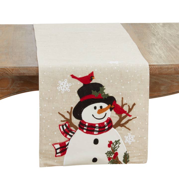 Chemin de table bonhomme de neige pour la vente par Saro Lifestyle