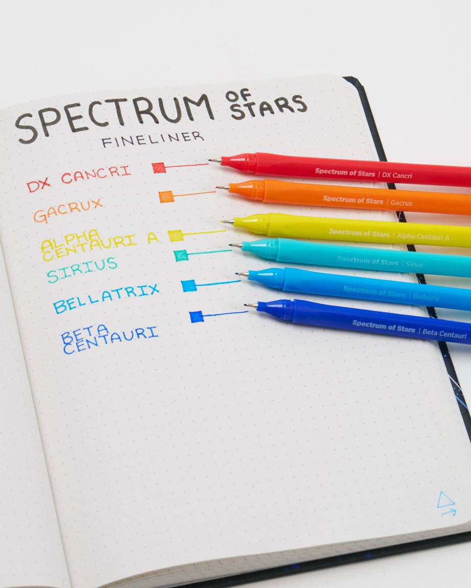 Cognitive Surplus - Wholesale Pen - Spectrum of Stars Fineliner Pens Pack (Case of 6)1