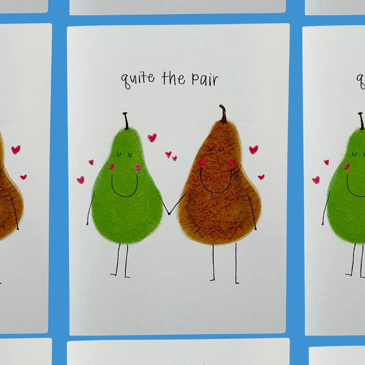 Pears Greeting Card for wholesale by ELTON B MAKES ART