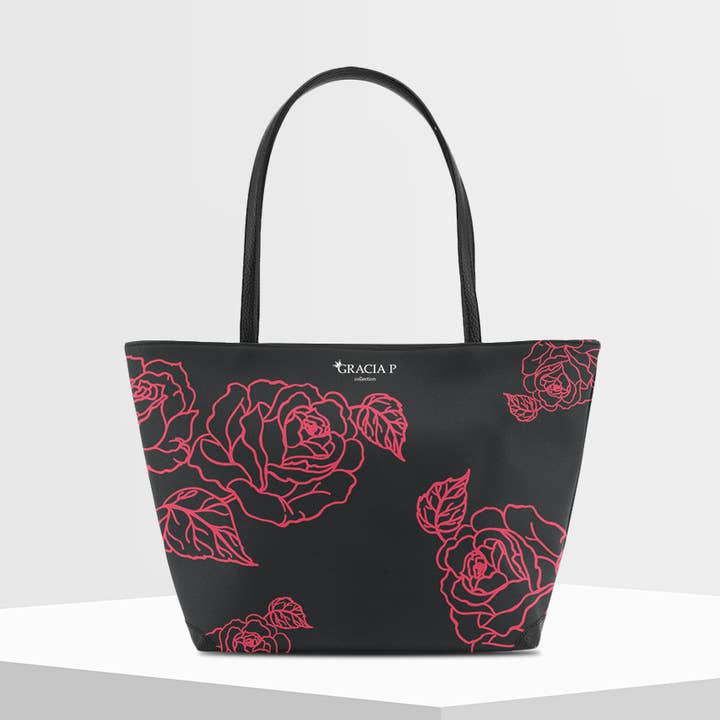 V Bag by Gracia P - Made in Italy- Red Flores for wholesale by GLOBALSHOP SRL