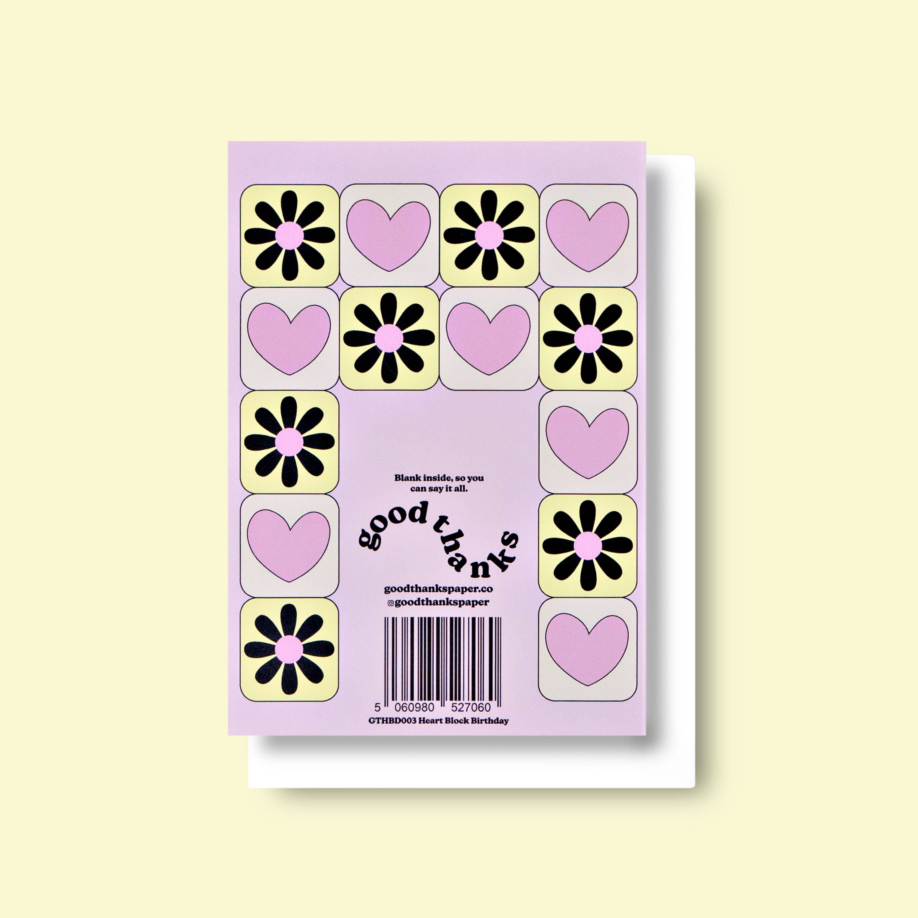 Good Thanks Paper - Wholesale Birthday Card - Heart Block Birthday Card1